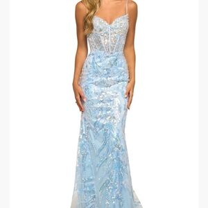 Elegant Blue Prom Dress